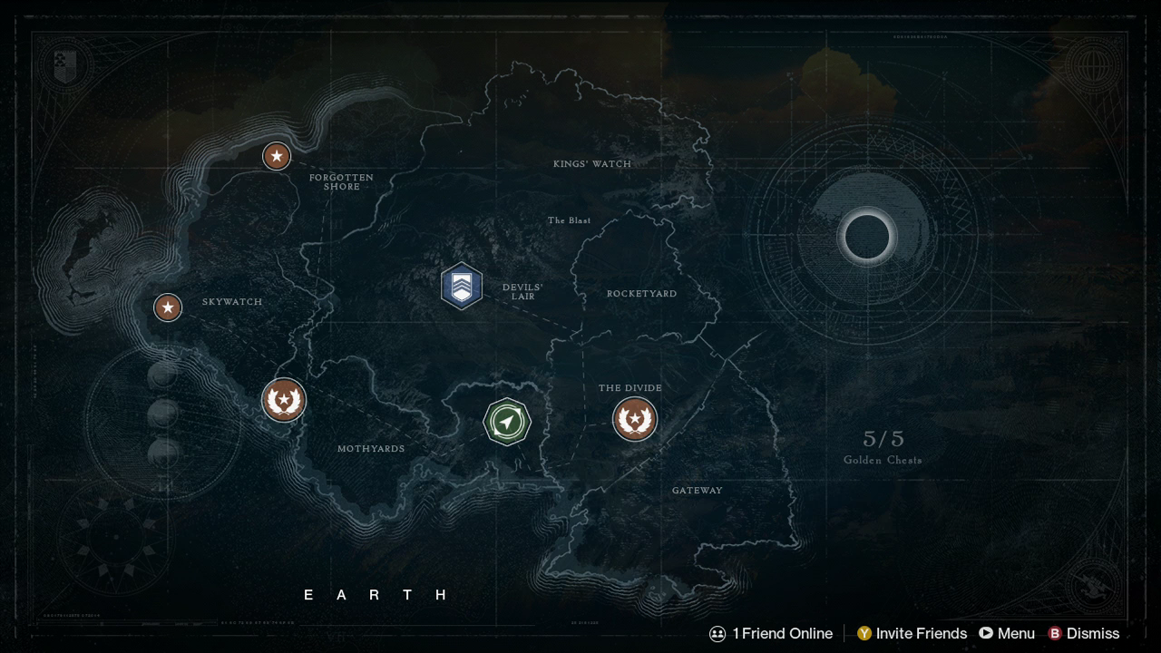 Destiny: All 5 Golden Chests Locations on the Moon (in the Ocean of Storms)  