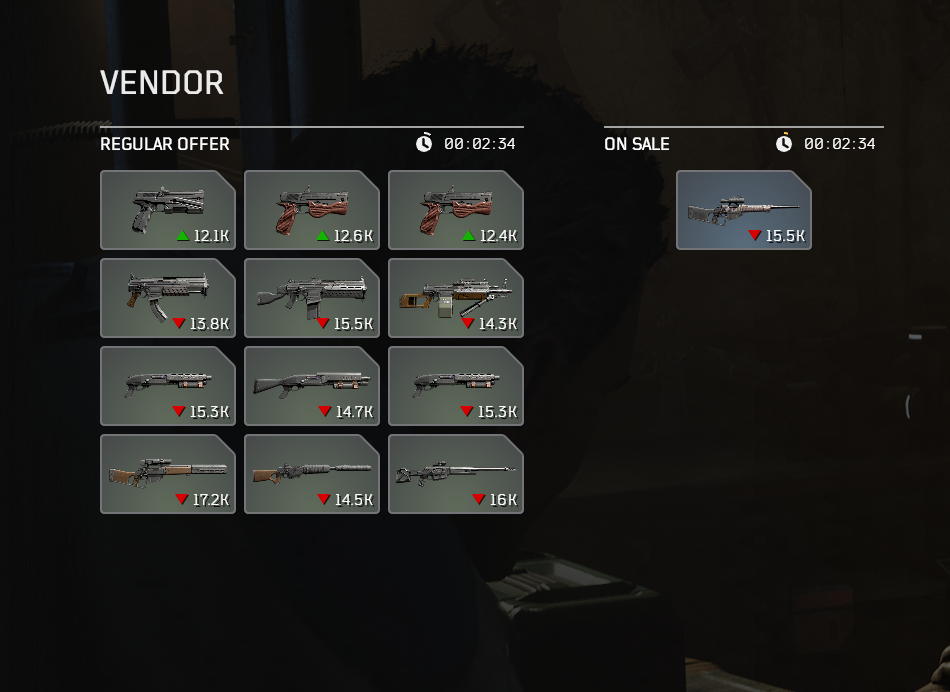 Screenshot of vendor Eva Lopez's inventory.