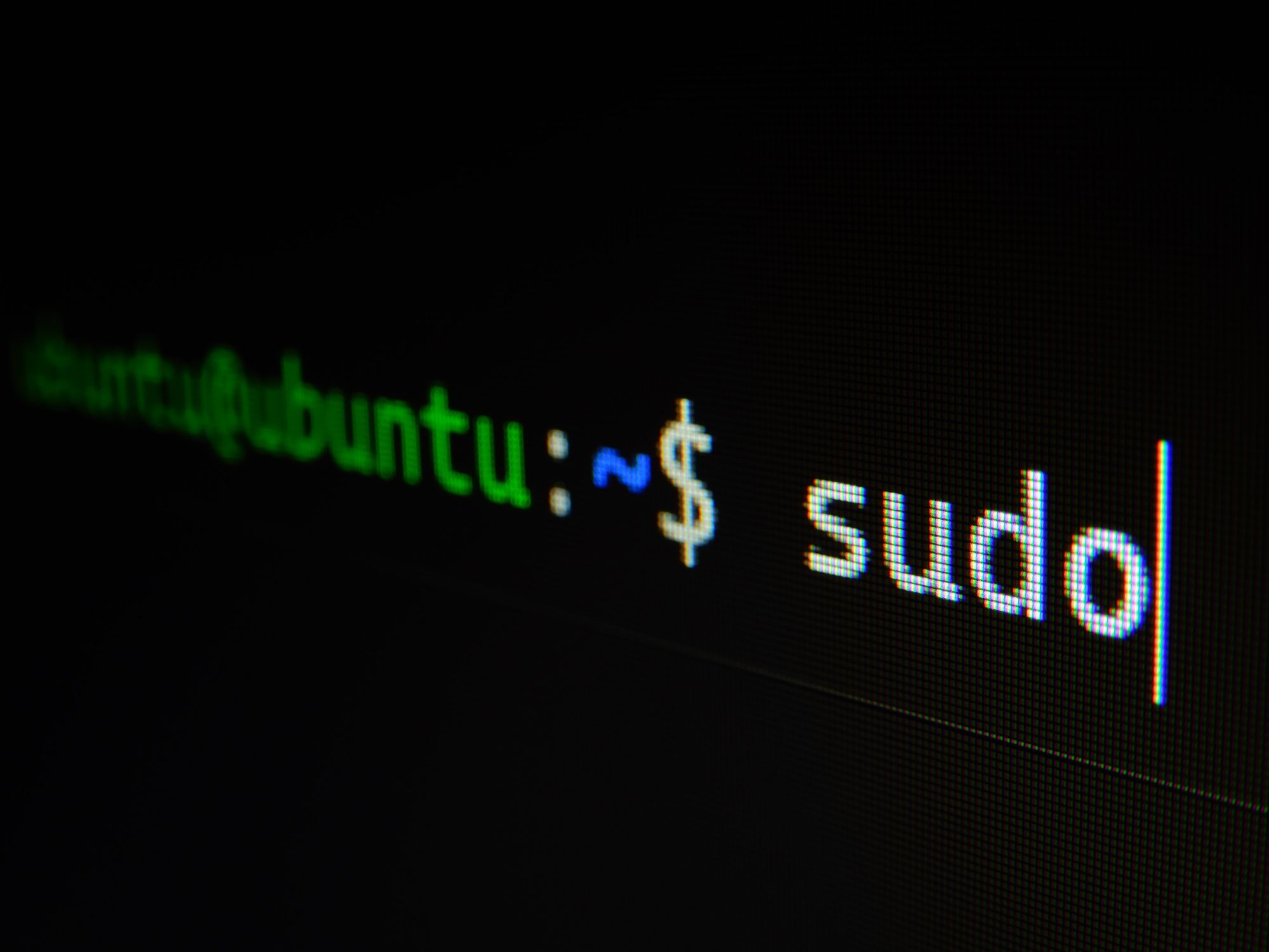 Close up of Terminal screen showing sudo command.