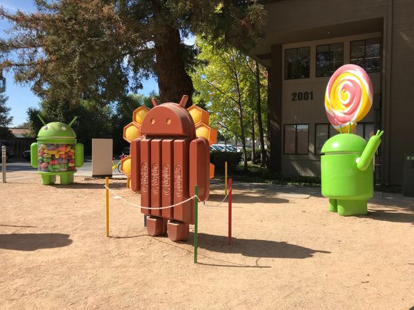 Android figures with references to candy.